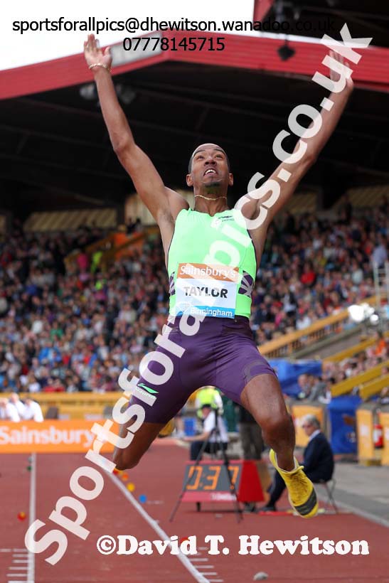 Christian Taylor in the long jump at the Sainsbury's Birmingham Grand Prix. Photos: David T. Hewitson/Sports for All Pics